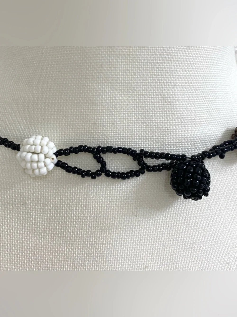Black White Brown Beaded Necklace Boho Eclectic Whimsigoth Fairy 90s Minimalism
